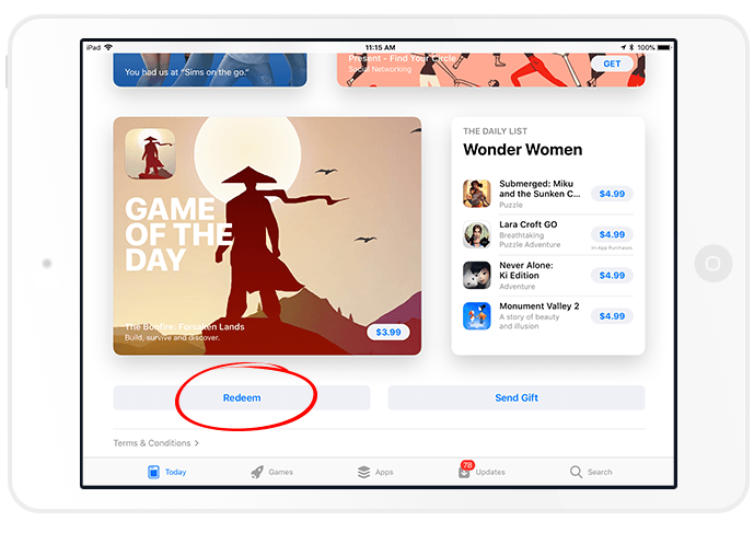 Como resgatar o código promocional na loja Mac App Store?