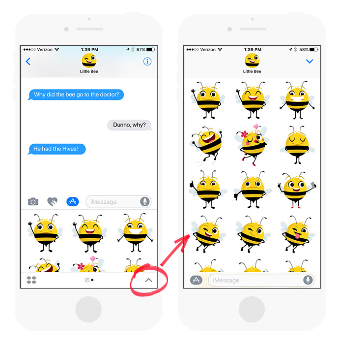 New Beemoji Stickers for iOS 10 from Little Bee Speech