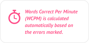 Words Correct Per Minute (WCPM) 